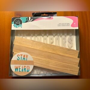 Alphabet & Numbers Resin Art Mold Set + Wooden Display Ledges | American Crafts